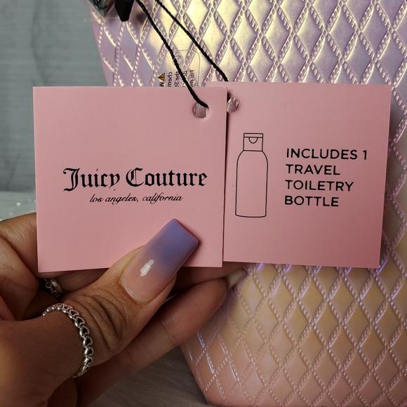 JUICY COUTURE pink metallic mermaid quilted cosmetic bag - Picture 7 of 7